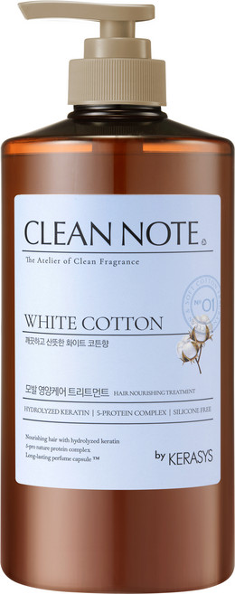 케라시스 클린노트 퍼퓸 트리트먼트 화이트코튼향, 800ml, 1개