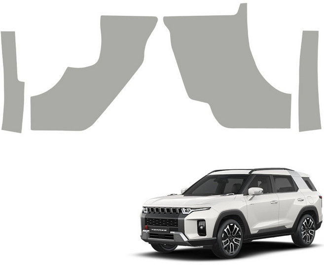 메이튼 차량용 순정 컬러 가죽 카울사이드 스크래치 커버, 쌍용 토레스, 그레이