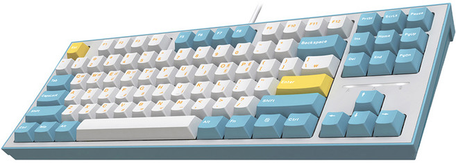 COX CK01SL TKL PBT 45GF 靜音白軸機械式鍵盤, 奶油蘇打, CK01TKLPV2, 低噪音白軸