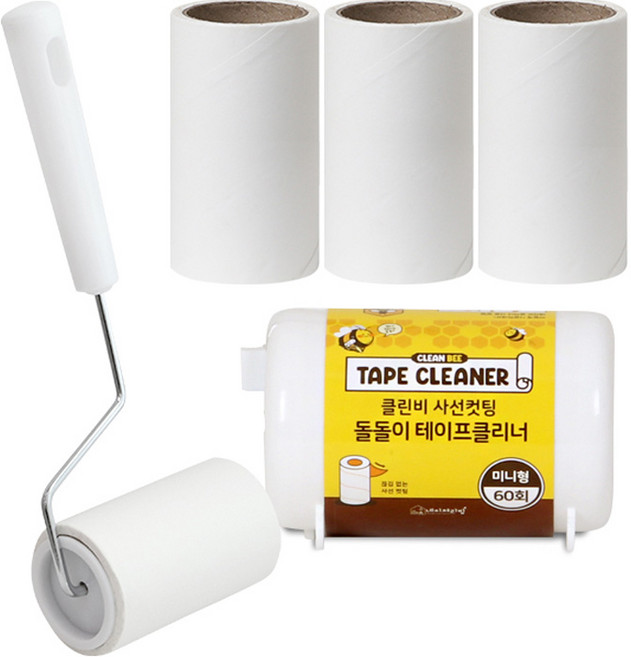 네이쳐리빙 클린비 사선컷팅 돌돌이 테이프 클리너 본품 + 리필 4p, 1세트
