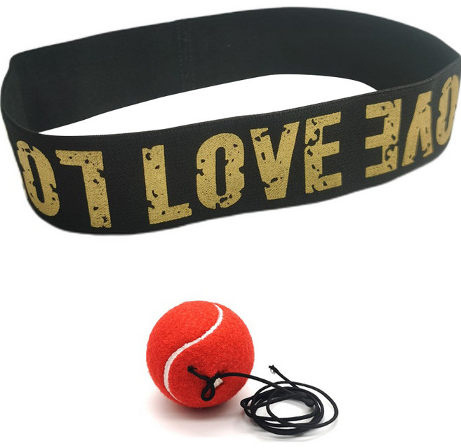 복싱 권투 동체시력 반응속도 훈련 피트니스 장비 01 LOVE 머리띠 + 테니스 공, 빨간(테니스 공)