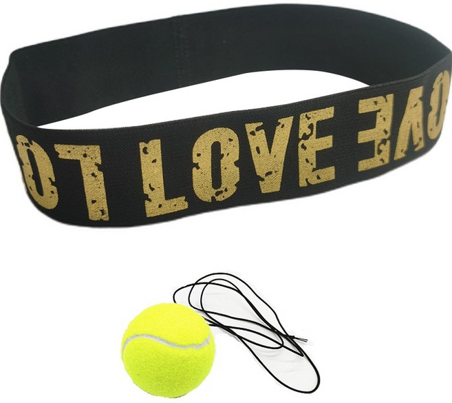 복싱 권투 동체시력 반응속도 훈련 피트니스 장비 01 LOVE 머리띠 + 테니스 공, 노란색(테니스 공)