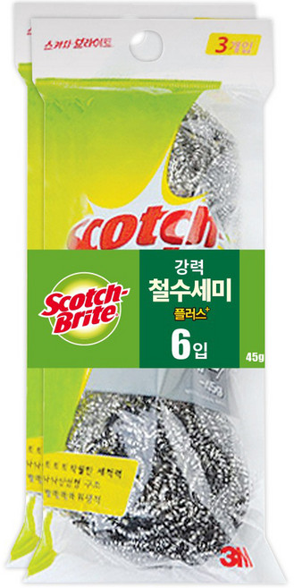 스카치브라이트 강력 철수세미 플러스, 3개입, 2개