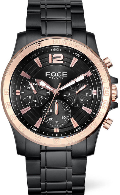 FOCE MILANO 44mm 多功能皮革/金屬手錶 FM83012 [禮品包裝/贈送工具]