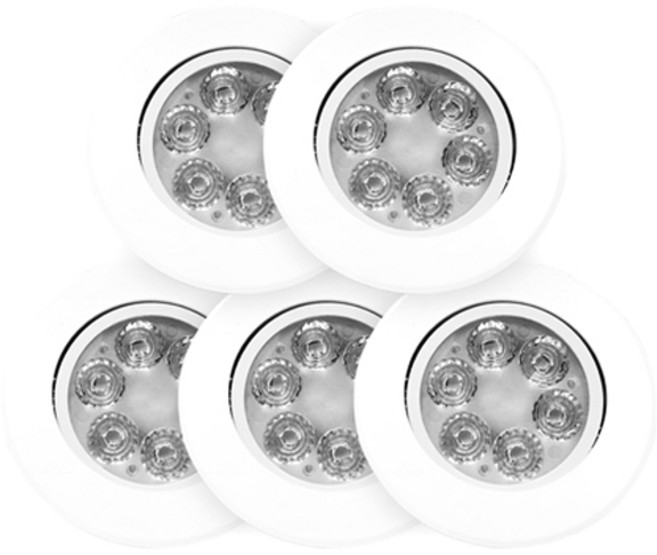 LED 일체형 MR 3인치 다운라이트 매입등 5W, 화이트 + 주광색, 5개