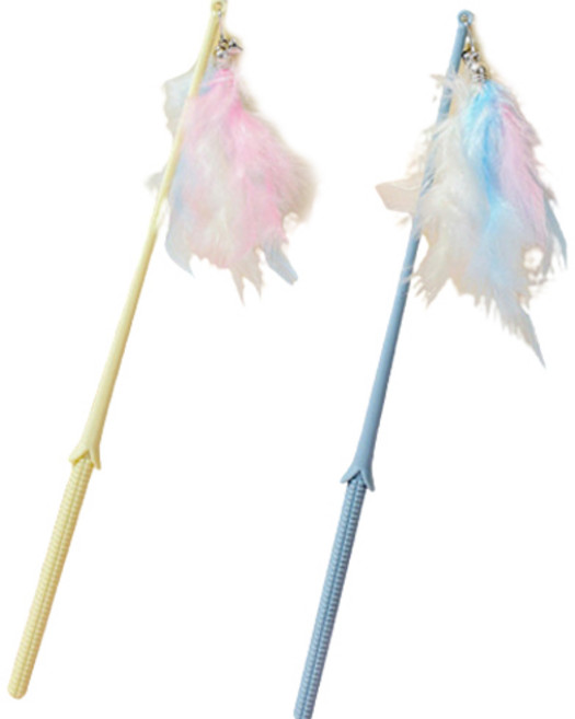 틸릿 고양이 옥수수 깃털 낚시대, 랜덤발송, 2개