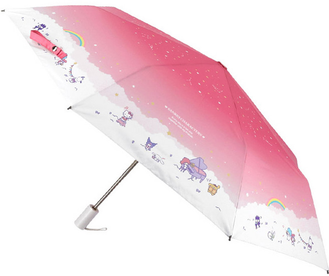 산리오 캐릭터즈 55 구름 음악회 안전한 완전 자동 우산 MUHKU70062