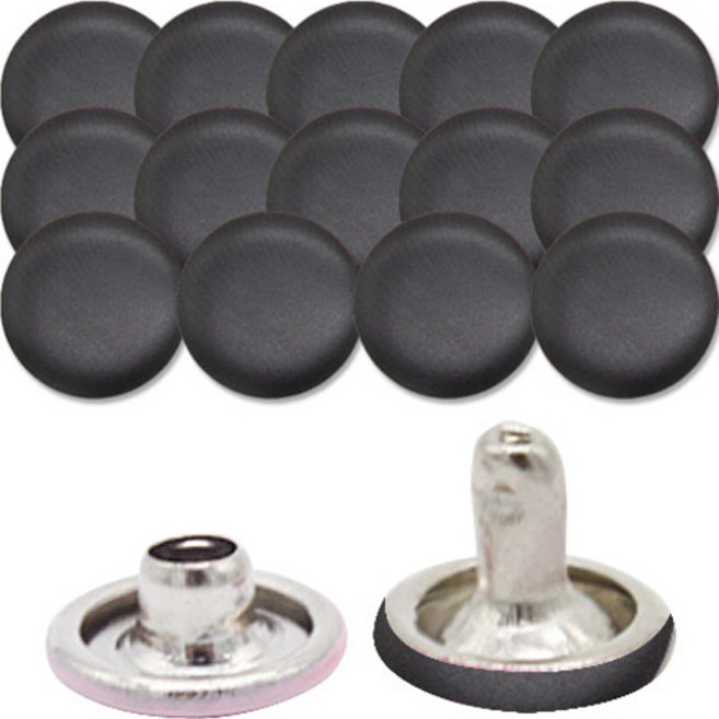 동대문단추왕 컬러 가시메알, 블랙, 15개