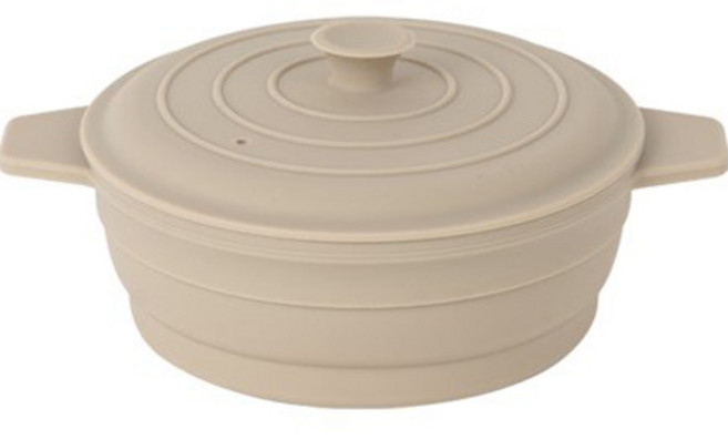 리틀클라우드 접이식 실리콘 찜기, 1개, 샌드베이지