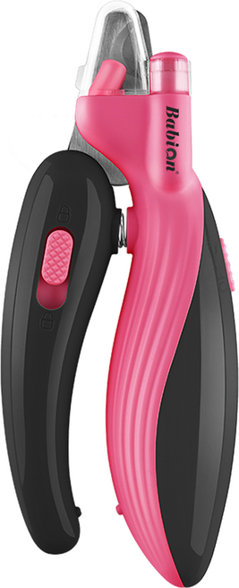 바비온 반려동물 안전 LED 고래 발톱깎이 001A 53 x 130 mm, 블랙 + 핑크, 1개