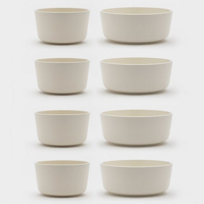 쓰임 마리벨 공기대접 4인 세트, 크림화이트, 공기 4p + 대접 4p, 1세트