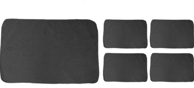 크린메이트 극세사 바둑 손걸레 회색 대, 5개, 그레이