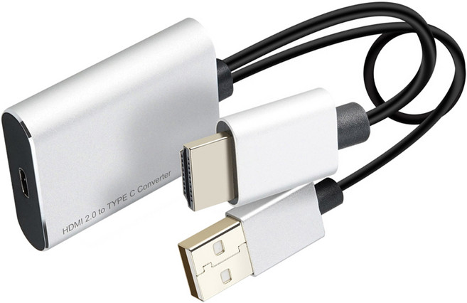 컴스 4K 60Hz HDMI 2.0 to USB 3.1 C타입 모니터 컨버터 USB 보조전원, DM422