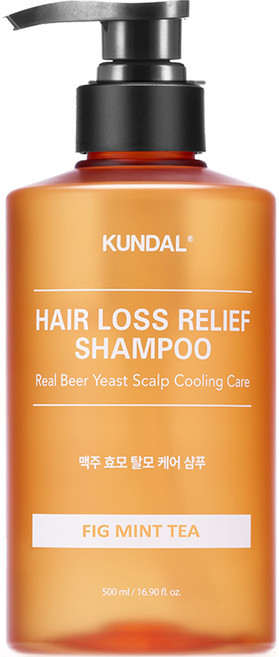KUNDAL 昆黛爾 啤酒酵母清涼健髮洗髮露 無花果薄荷茶香, 1個, 500ml