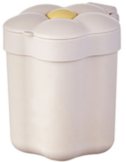 더자카 데스크 플라워 미니 휴지통, 화이트