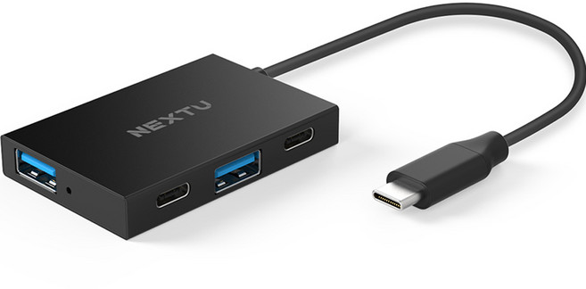넥스트유 USB3.2 Gen2 10G USB-A/C 4포트 무전원 허브 NEXT-3422U3-10G, 블랙