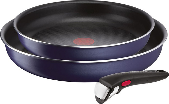 테팔 매직핸즈 티타늄 이지쿡앤클린 드레스 블루 트라이미 세트 3개, 혼합색상, 프라이팬 22cm + 26cm + 10년 안심 분리형 손잡이, 1세트