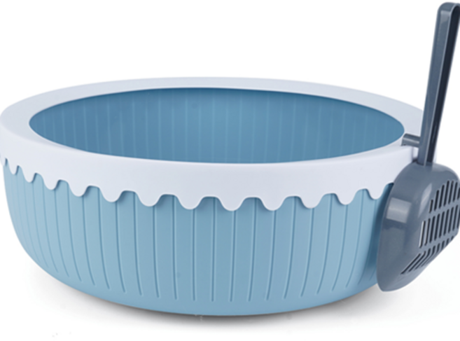 푸르미 고양이 니코네코 푸딩 평판형 사막화 방지 화장실, 블루, 1세트