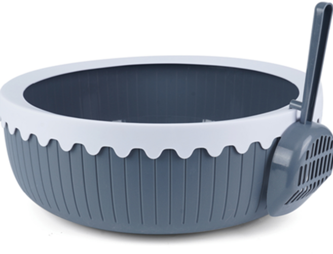 푸르미 푸딩푸딩 캣토일렛 평판형 고양이 화장실 + 모래삽, 그레이, 1세트