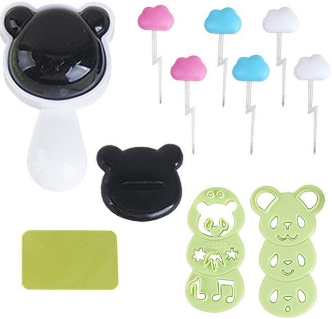 인블룸 간편 주먹밥 만들기 팬더 + 데코픽 구름 3종 x 2p 세트, 혼합색상, 1세트