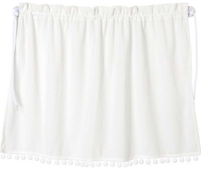 지앤와이 차량용 흡착 하얀 폼폼 햇빛가리개, 무지, 1개