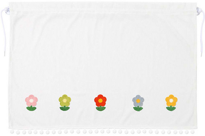 지앤와이 차량용 흡착 하얀 폼폼 햇빛가리개, 다섯꽃1, 1개