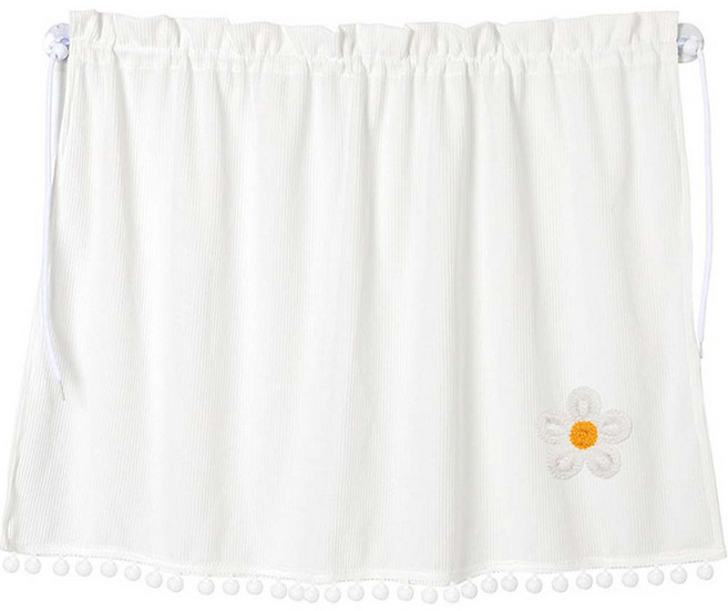 지앤와이 차량용 흡착 하얀 폼폼 햇빛가리개, 하얀꽃1, 1개