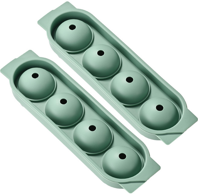 실리콘 왕볼 얼음틀 2p 일자형4구, 그린, 1개