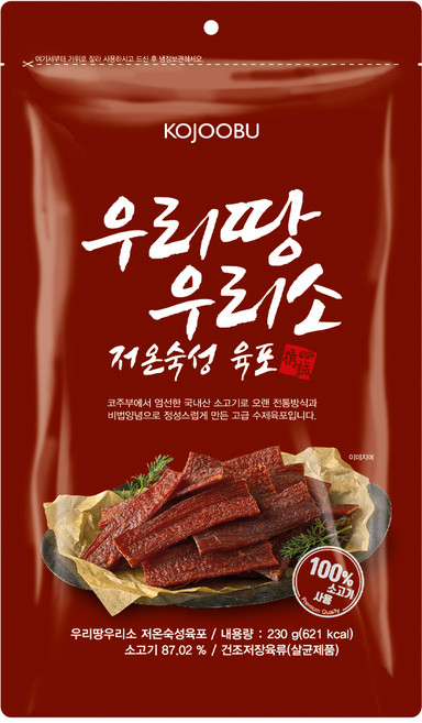 코주부 우리땅 우리소 저온 숙성 육포, 1개, 230g