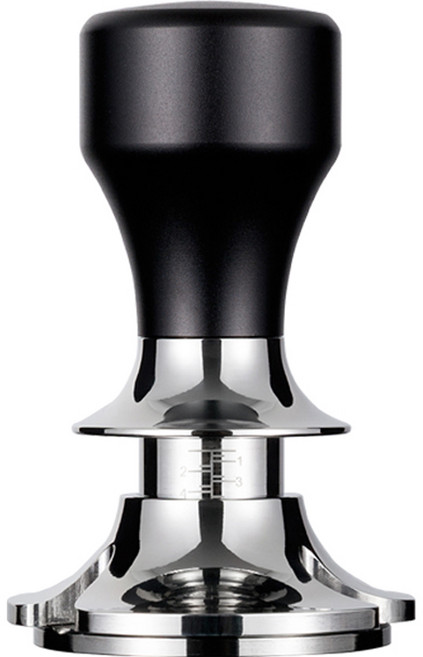 칼딘 스프링 자동 푸쉬 템핑 스마트 오토 커피 탬퍼 53 / 54mm, 블랙, 1개