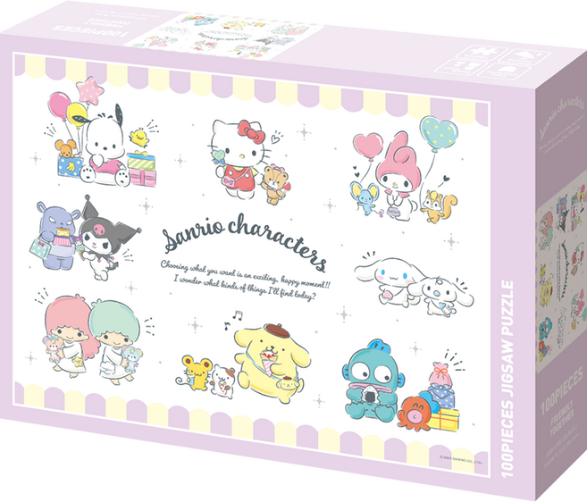 산리오캐릭터즈 투게더 직소퍼즐 SAN-K100-024, 100피스, 혼합색상, 1개