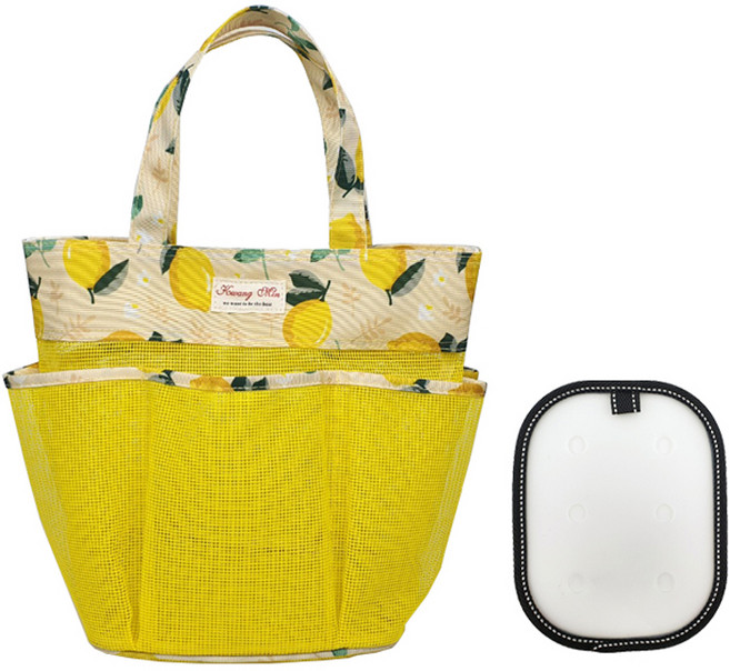 뷰레이터닷컴 베스트 메쉬 수영가방 방수 물놀이가방 워터파크백, 옐로우