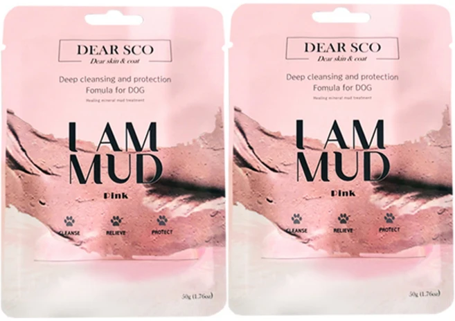 디얼스코 아이엠머드 핑크 반려견팩, 50g, 1개입, 2개 - 쿠팡