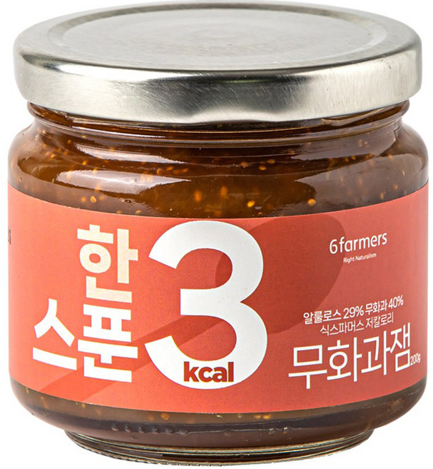 식스파머스 저칼로리 무설탕 한 스푼 무화과잼, 200g, 1개