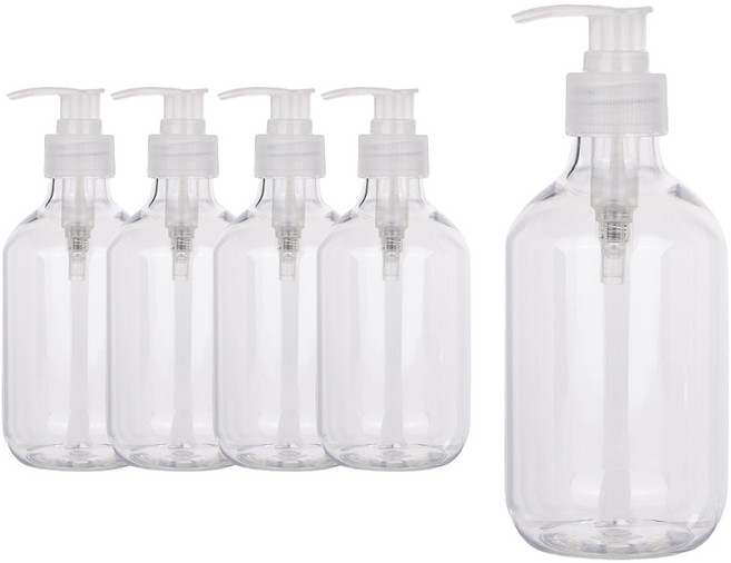 펌프 로션 샴푸 공병 용기 500ml, 투명(캡), 5개