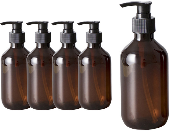 펌프 로션 샴푸 공병 용기 500ml, 갈색(용기), 5개