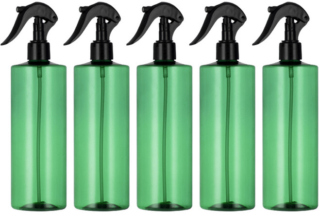 헤어 스프레이 분무 공병 500ml, 검정(캡) + 그린(용기), 5개