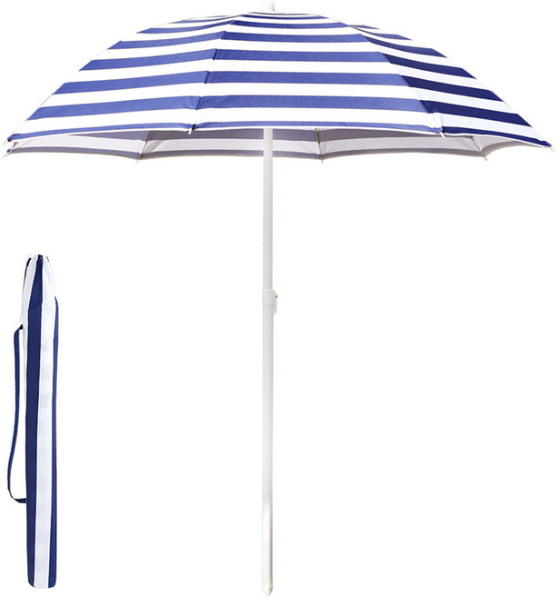 캠프빌리지 스트라이프 파라솔 + 보관가방, 블루