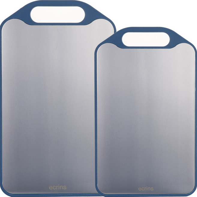 Ecrins 不鏽鋼雙面砧板組, 藍色中 + 藍色大, 1套