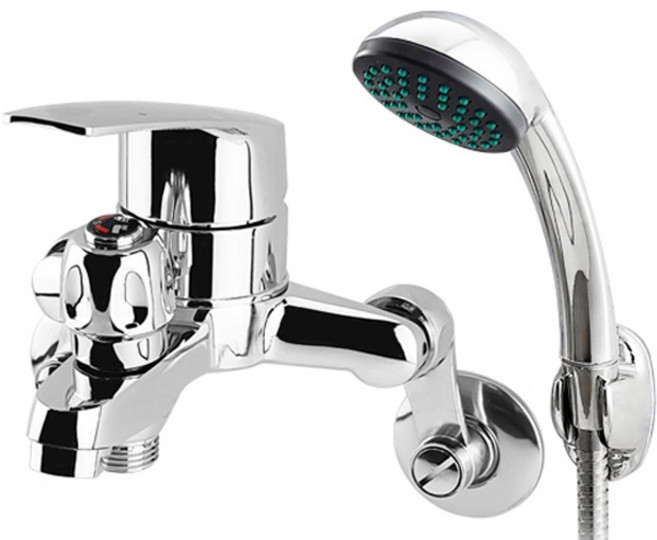 K&C 壁掛式淋浴兩用浴缸水龍頭 + 蓮蓬頭 KN-1002, 1個