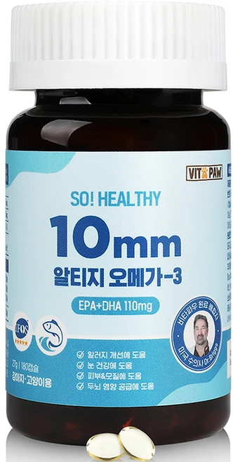 비타파우 반려동물 쏘헬시 10mm 영양제, 180정, 오메가3, 1개 - 쿠팡