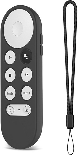 GRAYCO 구글 크롬 캐스트 4세대 리모컨 컬러 하우징 스트랩 케이스, BLACK, 1개