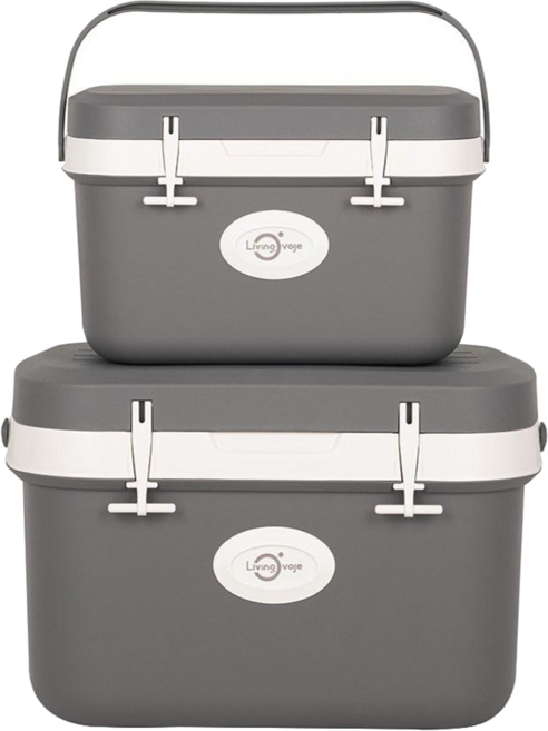 리빙오보제 캠핑 아이스박스 11L + 25L 세트, 그레이
