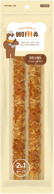 네츄럴랩 베이커 츄 강아지간식, 치킨 스틱 L, 200g, 1개