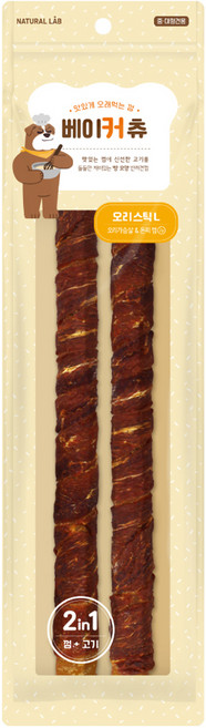 네츄럴랩 베이커 츄 강아지간식, 오리 스틱 L, 200g, 1개