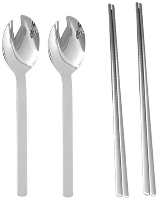 윌리브 피노 아동 커트러리 세트, 실버, 숟가락 2p + 젓가락 2모, 1세트