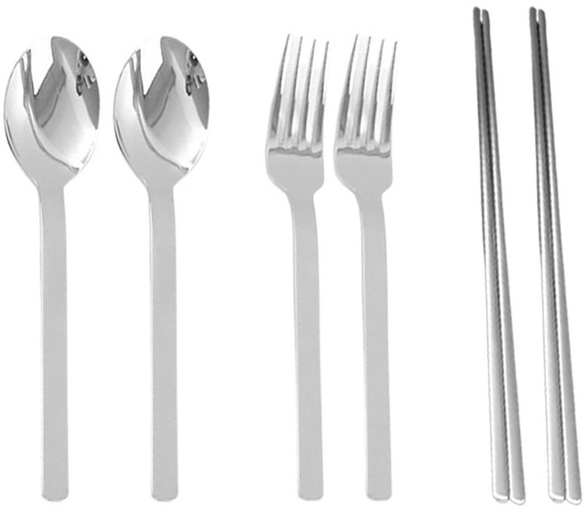 해모 윌리브 국산 304스텐 피노 아동커트러리세트, 실버, 숟가락 2p + 포크 2p + 젓가락 2벌, 1세트