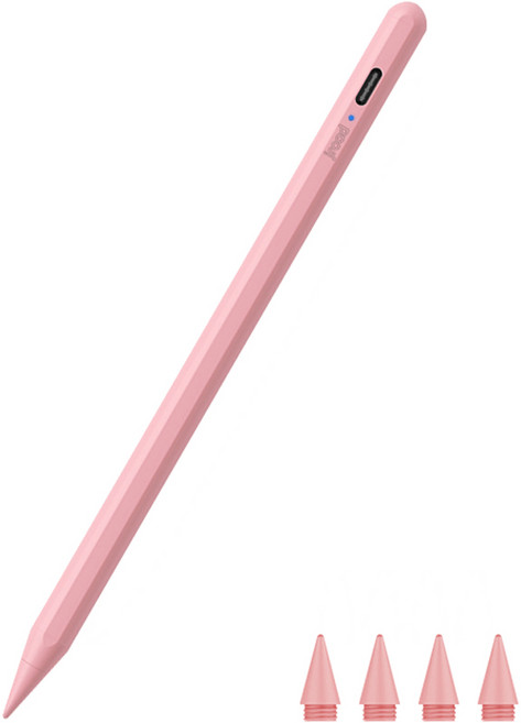 J-ROAD iPad專用觸控筆 + 4個筆尖組, 1套, 粉紅色