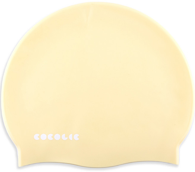 코코릭 아동용 방수 실리콘 수영모자, 바닐라, 1개