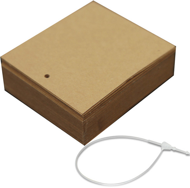 아이엔피 사각무지 라벨택 직 6 x 7cm 400p + 행택고리 1000p 세트, 크라프트(라벨택), 1세트